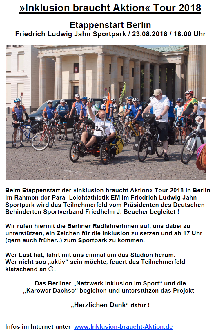 Etappenstart in Berlin am 23.08.2018