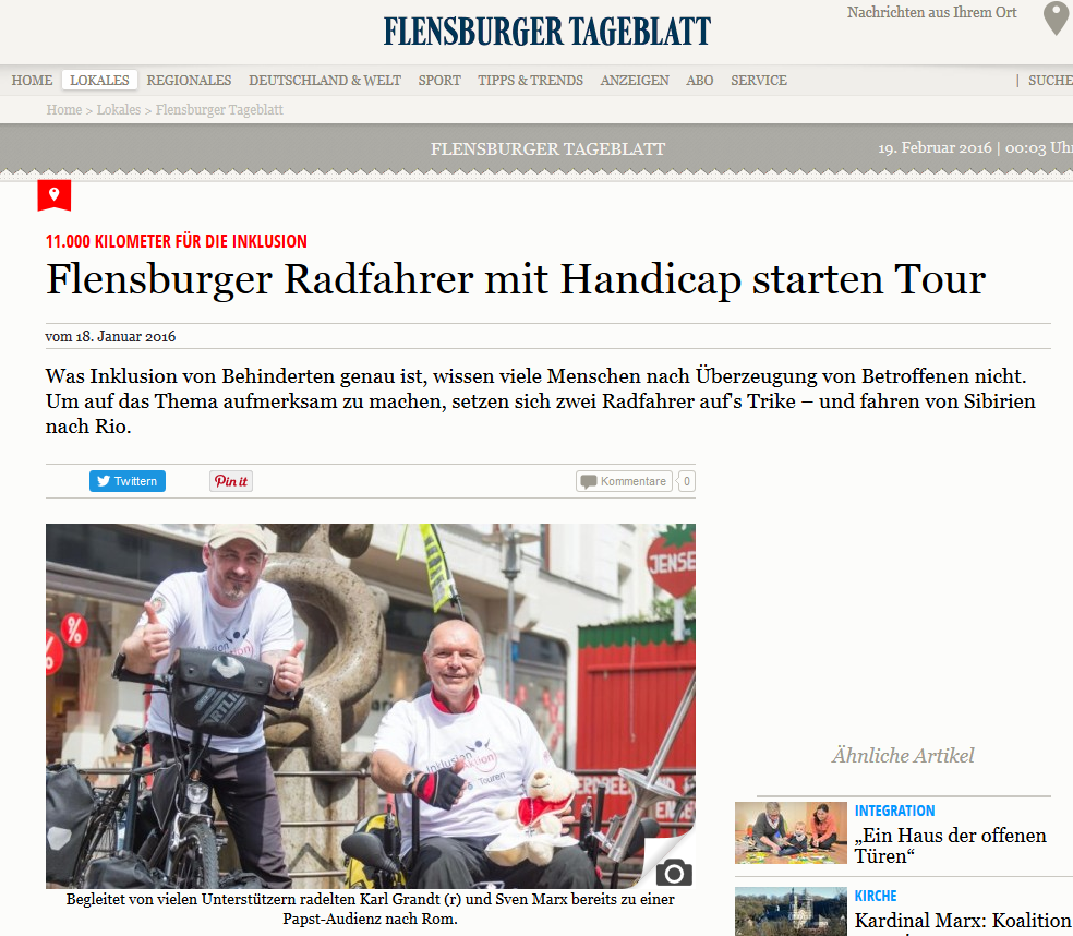 Flensburger Tageblatt 19.02.2016