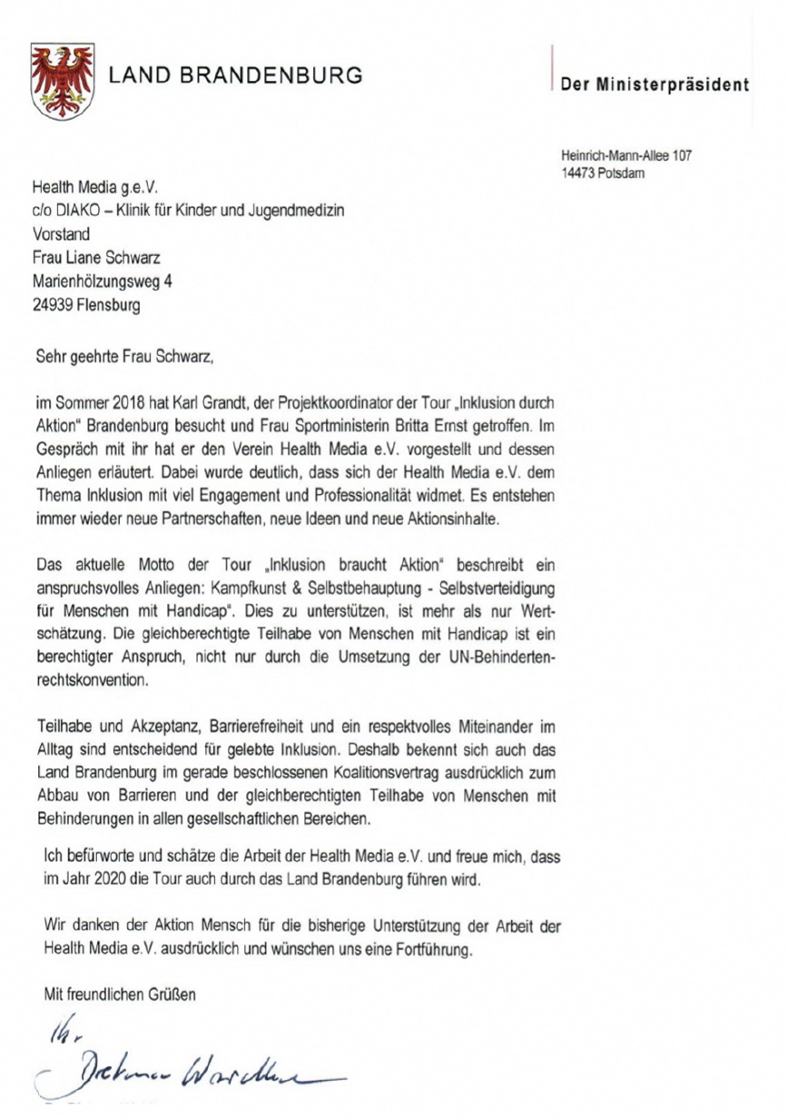 Statement von Ministerpräsident Dietmar Woitke - Brandenburg 2019