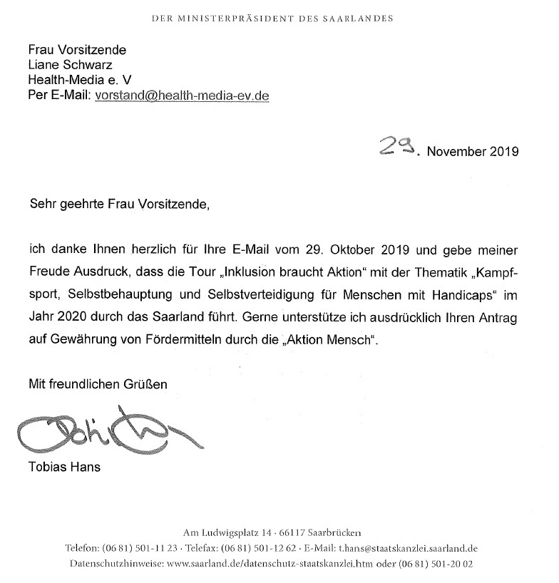 Statement von Ministerpräsident Thomas Hans - Saarland 2019