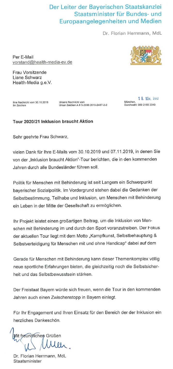 Statement von Staatsminister Dr. Florian Herrmann - MdL Bayern