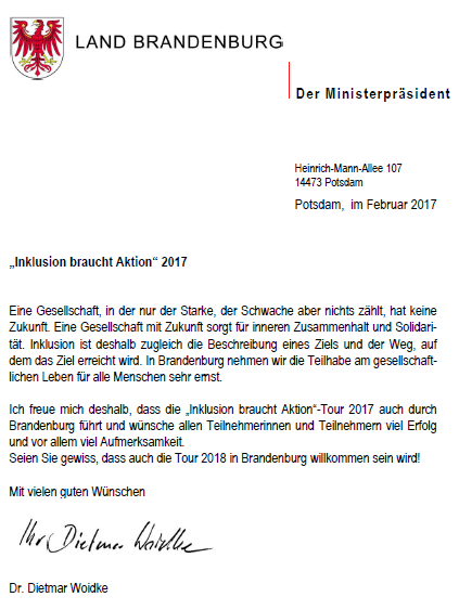 Brandenburg - Statement Ministerpräsident Dr. Dietmar Woidke