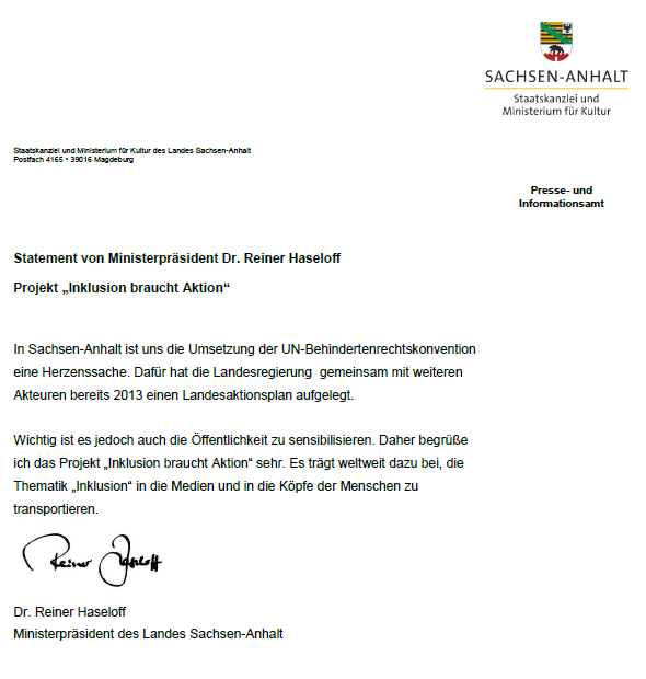 Sachsen-Anhalt - Statement Ministerpräsident Dr. Reiner Haseloff