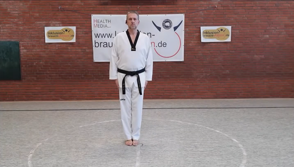 Kombinationen im Taekwondo - Area Makki + Ap Chagi + Bandae Jireugi